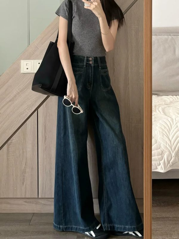 Plus Size High-Waisted Loose Wide-Leg Jeans for Curvy Women - Slimming Straight-Leg Style for Pear-Shaped Body - 2025 Trend