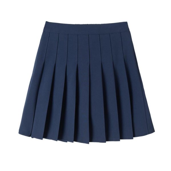 Plus Size High-Waisted Plaid Pleated Skirt for Women - 2025 Spring Summer College Style Short Skirt, Anti-Exposure Design