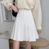 Plus-Size High-Waisted Pleated A-Line Skirt for Women - JK Style Gray Mid-Length Spring Summer Skirt for Curvy Figures