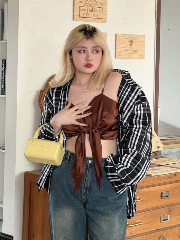 Plus Size HyunA Style Strap Tank Top - Trendy Slimming Inner Layer for Women, Sexy Must-Have Fashion Essential