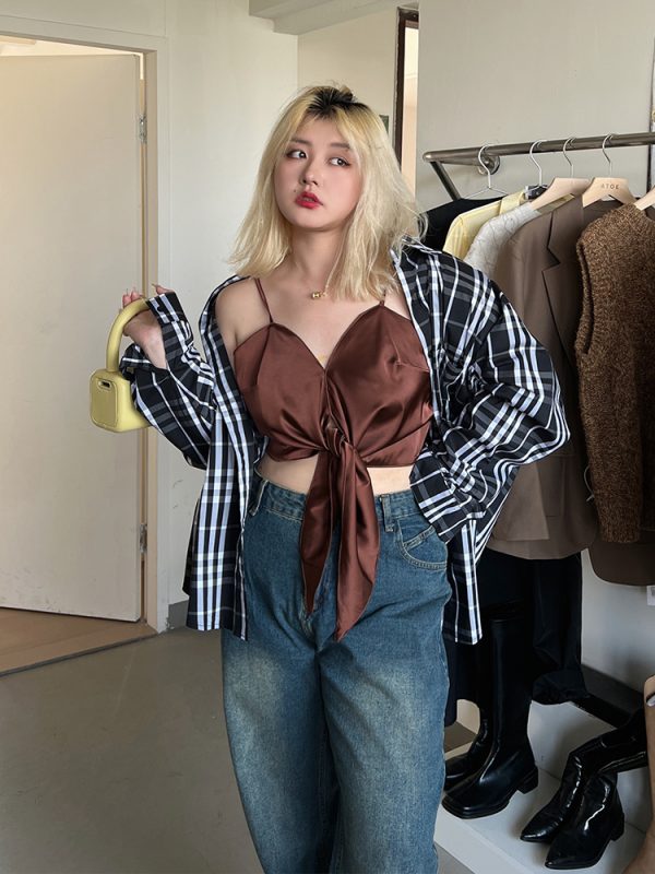 Plus Size HyunA Style Strap Tank Top - Trendy Slimming Inner Layer for Women, Sexy Must-Have Fashion Essential
