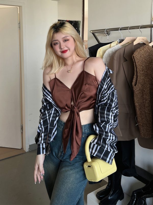 Plus Size HyunA Style Strap Tank Top - Trendy Slimming Inner Layer for Women, Sexy Must-Have Fashion Essential