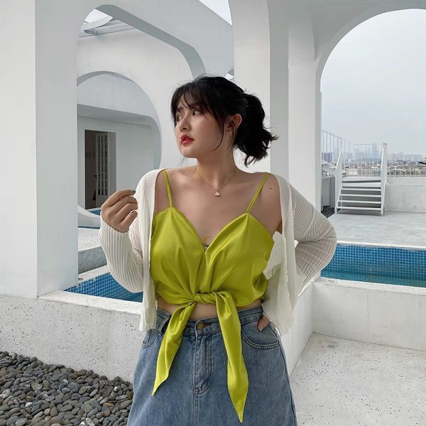 Plus Size HyunA Style Strap Tank Top - Trendy Slimming Inner Layer for Women, Sexy Must-Have Fashion Essential