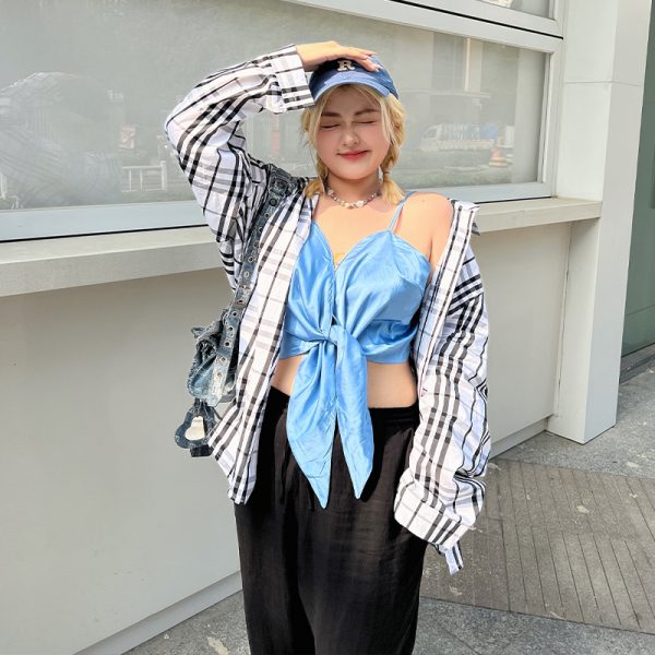 Plus Size HyunA Style Strap Tank Top - Trendy Slimming Inner Layer for Women, Sexy Must-Have Fashion Essential