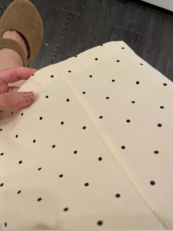Plus Size Japanese Style Polka Dot Balloon Pants for Women, Loose Slimming Nine-Point Casual Summer Trousers for Plus-Size Petites