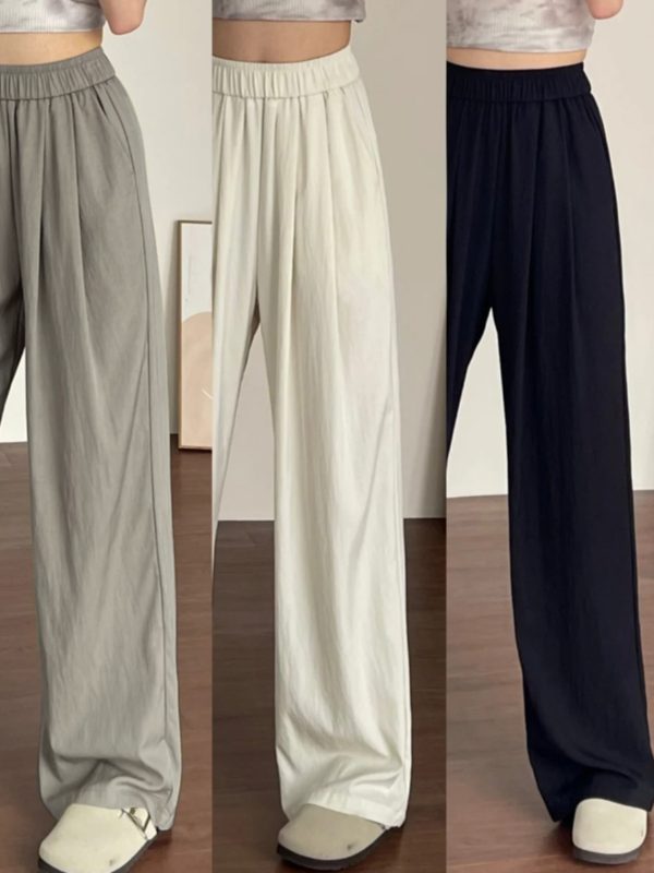 Plus-Size Japanese Style Summer Wide-Leg Pants for Women - Casual Loose Relaxed Fit, Flattering Thin Design