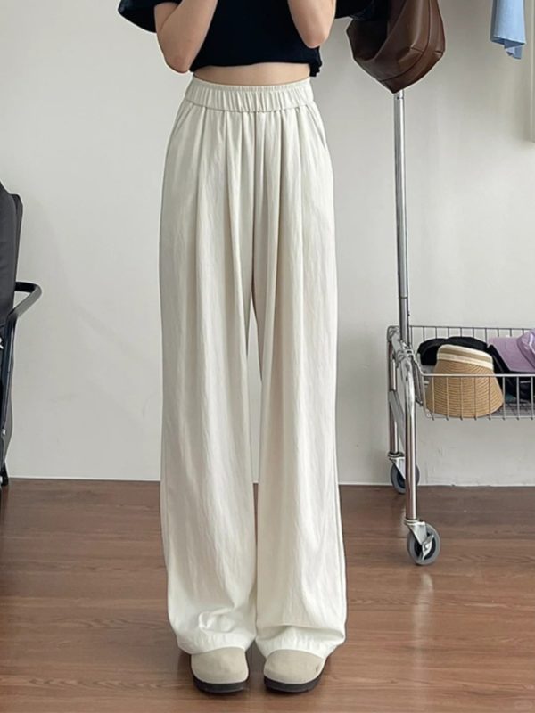 Plus-Size Japanese Style Summer Wide-Leg Pants for Women - Casual Loose Relaxed Fit, Flattering Thin Design
