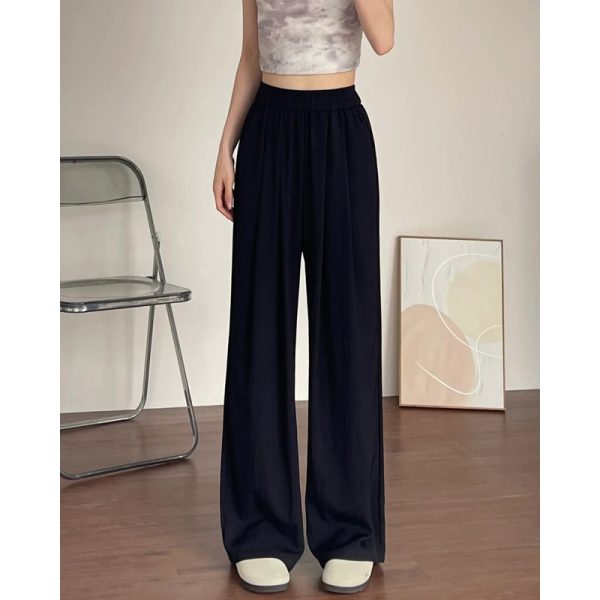 Plus-Size Japanese Style Summer Wide-Leg Pants for Women - Casual Loose Relaxed Fit, Flattering Thin Design