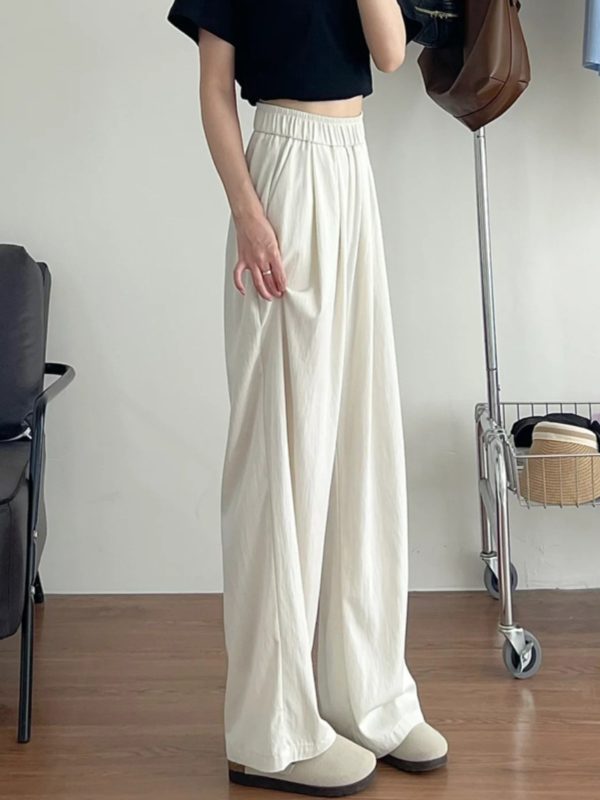 Plus-Size Japanese Style Summer Wide-Leg Pants for Women - Casual Loose Relaxed Fit, Flattering Thin Design