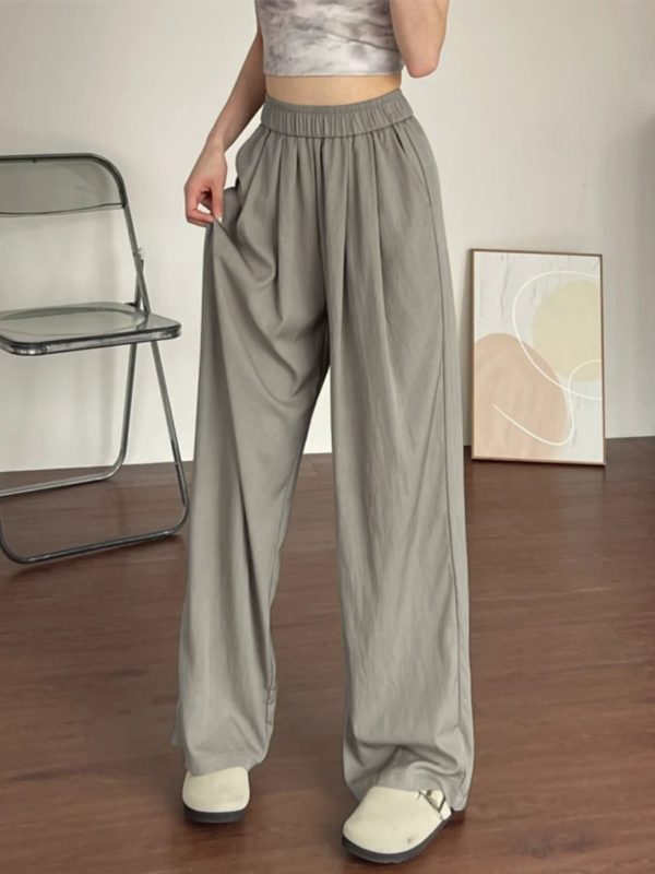 Plus-Size Japanese Style Summer Wide-Leg Pants for Women - Casual Loose Relaxed Fit, Flattering Thin Design
