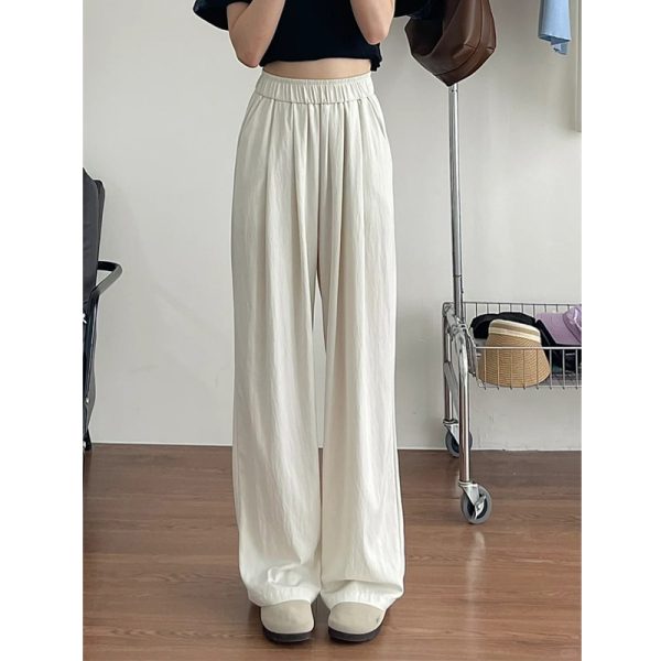 Plus-Size Japanese Style Summer Wide-Leg Pants for Women - Casual Loose Relaxed Fit, Flattering Thin Design