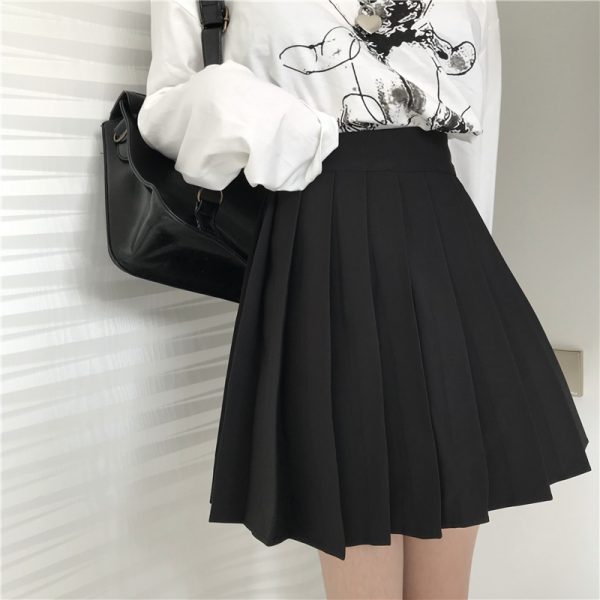 Plus Size JK Plaid Skirt, Women's High-Waisted A-Line, College Style Pleated Uniform Skirt, Summer Fashion for Plus-Size Girls