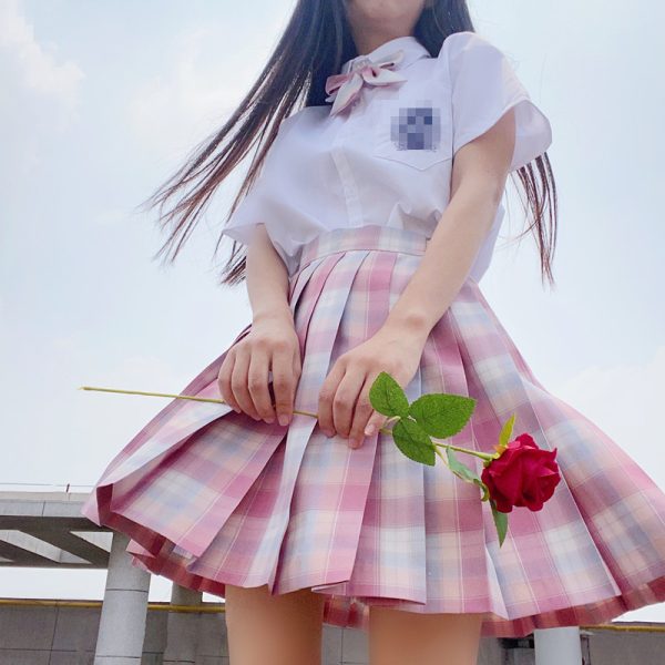Plus Size JK Plaid Skirt, Women's High-Waisted A-Line, College Style Pleated Uniform Skirt, Summer Fashion for Plus-Size Girls