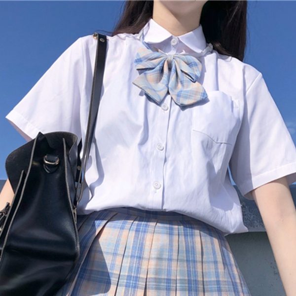 Plus Size JK Plaid Skirt, Women's High-Waisted A-Line, College Style Pleated Uniform Skirt, Summer Fashion for Plus-Size Girls