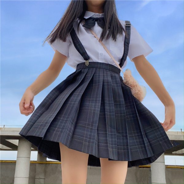 Plus Size JK Plaid Skirt, Women's High-Waisted A-Line, College Style Pleated Uniform Skirt, Summer Fashion for Plus-Size Girls