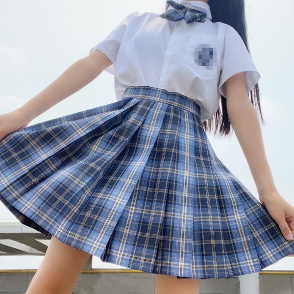 Plus Size JK Plaid Skirt, Women's High-Waisted A-Line, College Style Pleated Uniform Skirt, Summer Fashion for Plus-Size Girls