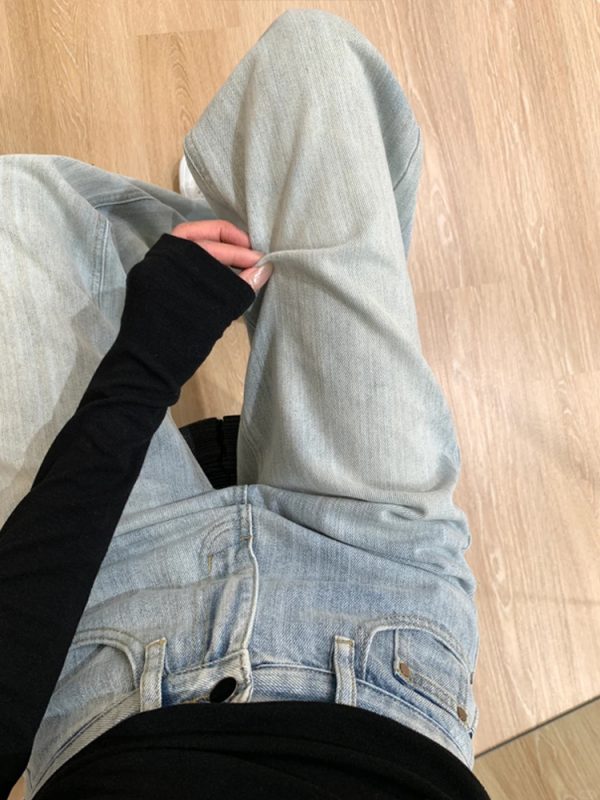 Plus-Size Light Denim Wide-Leg Pants for Women - Summer Straight-Leg BF Style, Loose Fit, Trendy and Comfortable