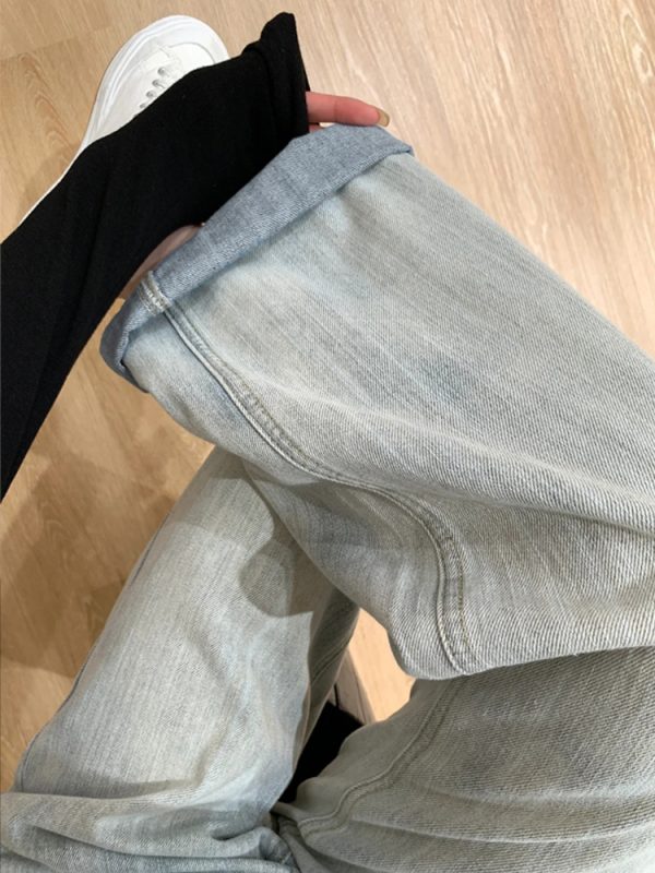 Plus-Size Light Denim Wide-Leg Pants for Women - Summer Straight-Leg BF Style, Loose Fit, Trendy and Comfortable