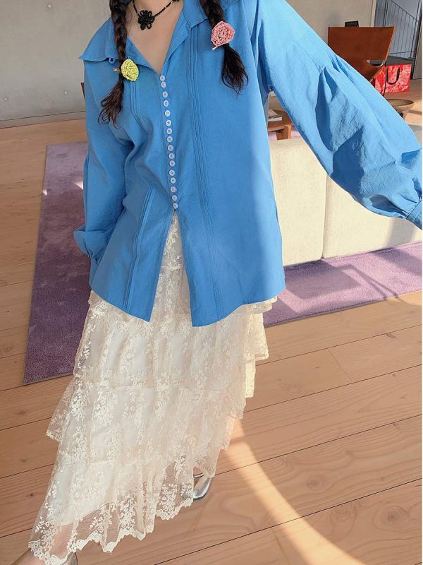 Plus Size Long Sleeve Shirt for Women, Spring 2025 Fashion, Age-Reducing Design, Trendy and Stylish Top