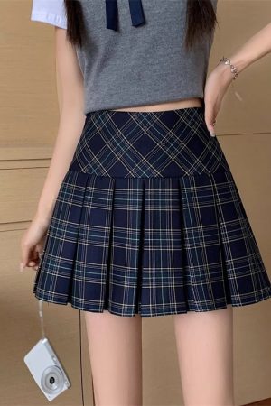 Plus-Size Pink Plaid High-Waisted Pleated Midi Skirt - Women's Summer Checkered A-Line Skirt with Slim Fit for Trendy Style