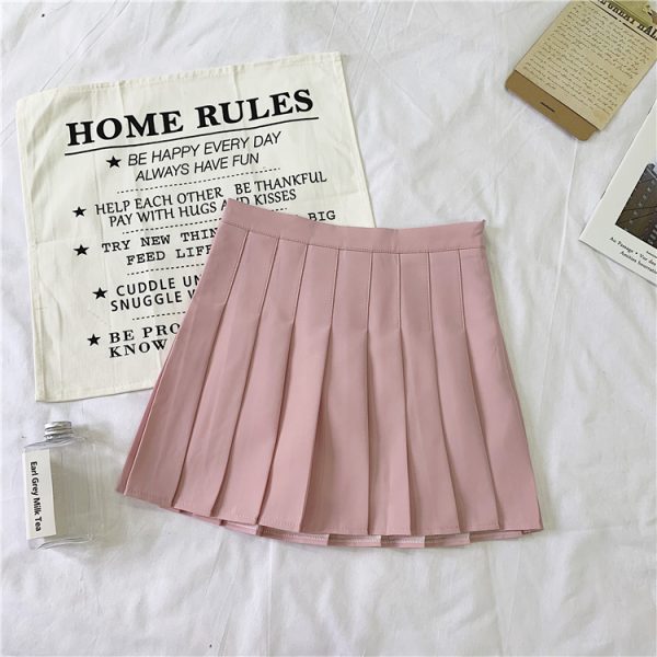 Plus Size Pleated High-Waisted A-Line Midi Skirt for Women, Korean Style Versatile Academy Look, Wrinkled Suit Design