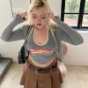 Plus Size Retro Coffee Color Pleated A-Line Mini Skirt - American Style College Fashion, Solid Color, Slim Fit