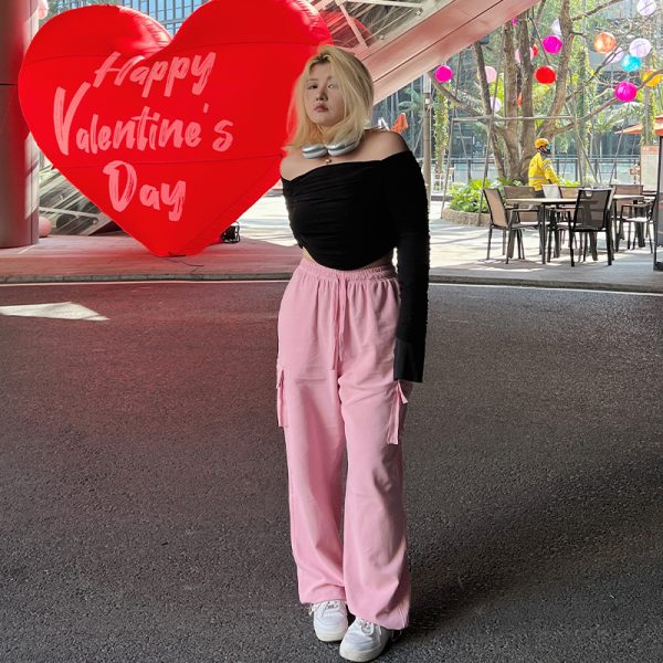 Plus Size Slimming Cargo Pants in Candy Color - European American Style Sports Casual Long Pants with Large Pockets for Spring Summer