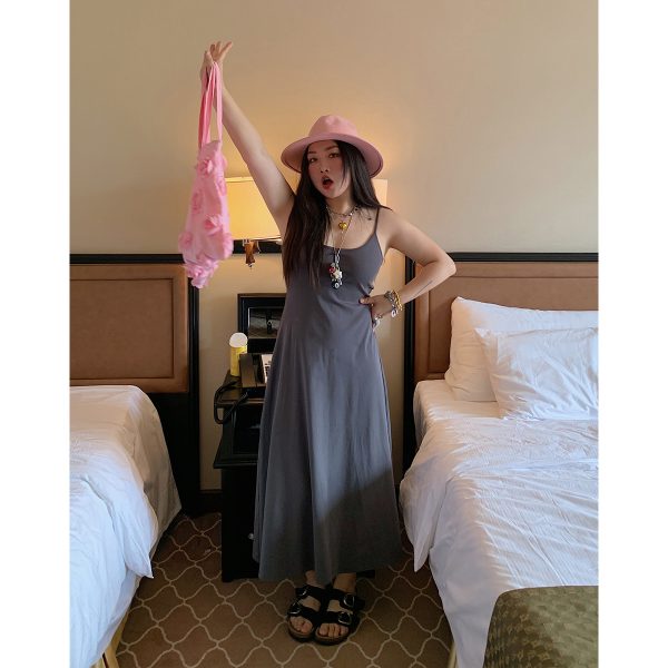 Plus Size Strap Dress for Women - 2025 New Summer Slimming Belly Covering Fashion, Ideal for Casual Outings and Y2K Style
