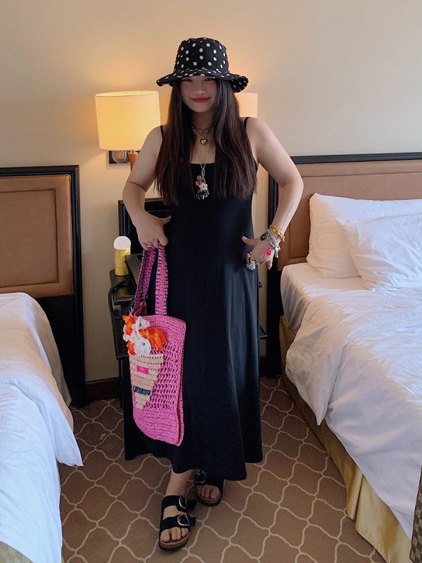 Plus Size Strap Dress for Women - 2025 New Summer Slimming Belly Covering Fashion, Ideal for Casual Outings and Y2K Style