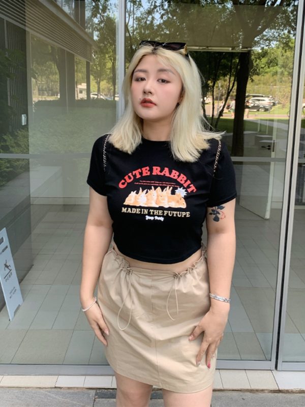 Plus Size Stylish Summer Anti-Exposure Tie-Up Short Skirt - Slimming Versatile Workwear for Effortless Y2K Fashion