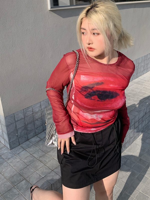 Plus Size Stylish Summer Anti-Exposure Tie-Up Short Skirt - Slimming Versatile Workwear for Effortless Y2K Fashion