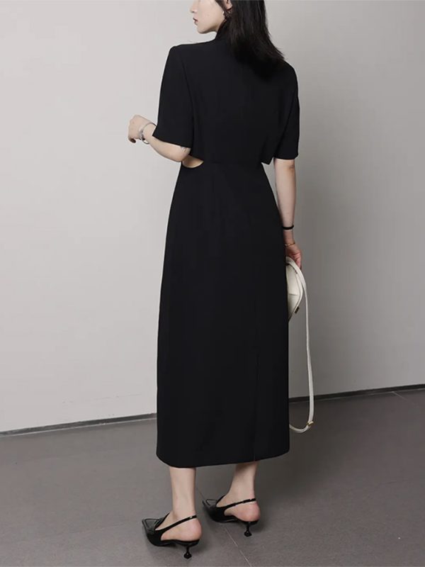 Plus-Size Summer Dress for Curvy Women, Waist-Revealing Design, Chic French Style, Available in Long and Short Lengths