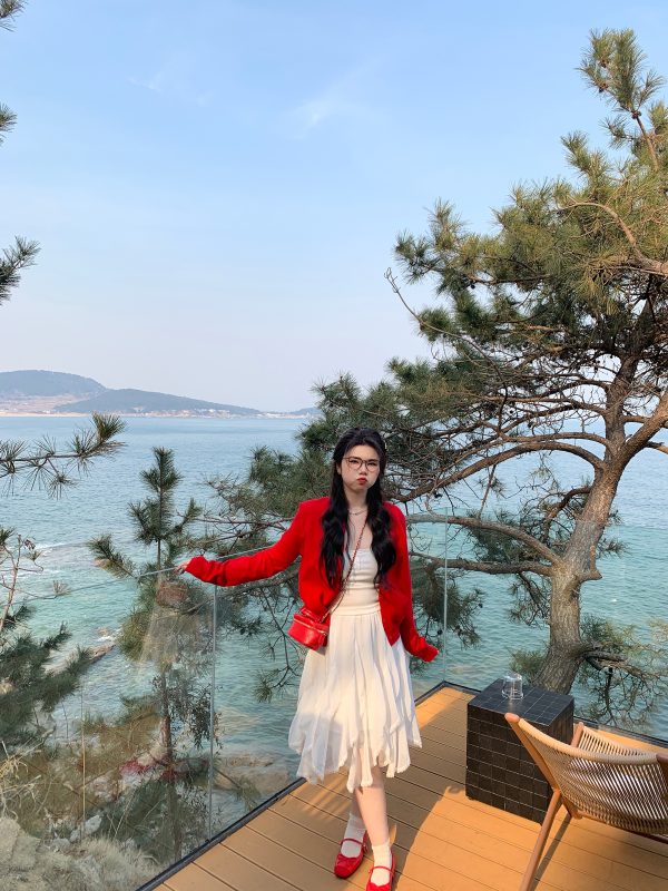 Plus-Size White Layered Chiffon Mesh Skirt, Irregular Hem, Manga-Style Sweet Bean Design, Trendy Korean Fashion