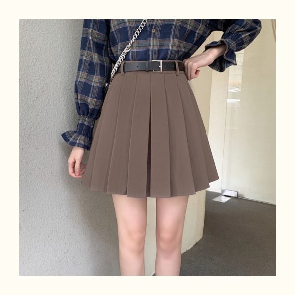 Plus Size White Pleated A-Line Skirt for Women - High-Waisted College Style, Spring/Summer, Anti-Exposure Half Skirt Pants