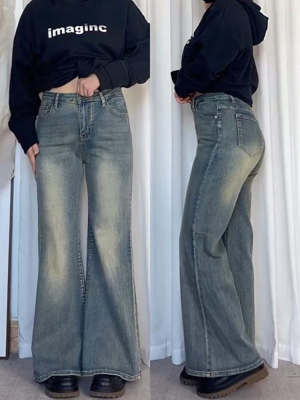 Plus-Size Wide-Leg Jeans for Pear-Shaped Figures, Loose Fit for Short Women, Flattering for Thick Thighs and Wide Hips