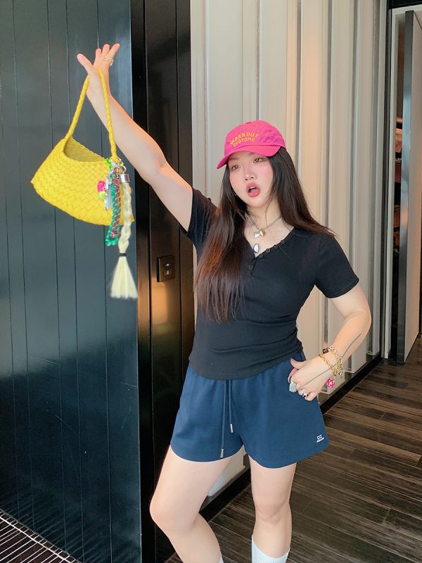 Plus Size Women's A-Line Sports Shorts for Summer 2025 - Slimming Leisurewear, Casual Fit, Trendy Summer Style