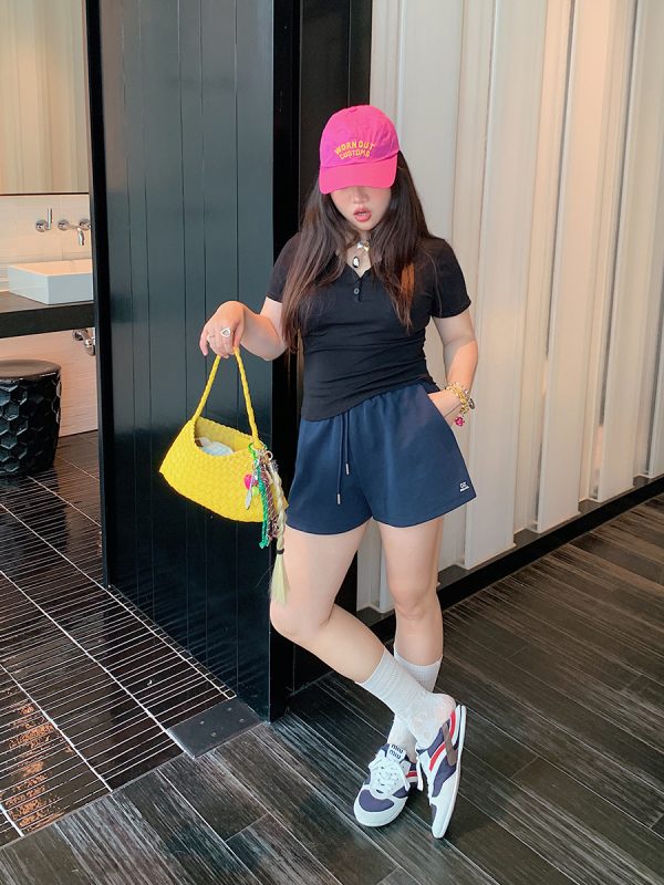 Plus Size Women's A-Line Sports Shorts for Summer 2025 - Slimming Leisurewear, Casual Fit, Trendy Summer Style