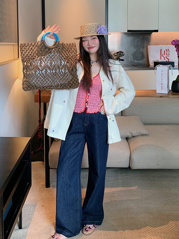 Plus-Size Women's A-Style Mid-Length Skirt & Straight-Leg Jeans - Spring/Summer 2025 Fashion Essentials