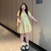 Plus-Size Women's French Polka Dot Puff Sleeve Dress, Square Neck, Waist-Cinching, Summer Fashion for Curvy Figures, Youthful Style