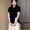 Plus-Size Women's Short Sleeve Irregular Split T-Shirt - Trendy Summer Top for Curvy Figures