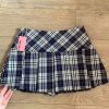 Plus Size Yellow Checkered Pleated Skirt for Women, High-Waisted A-Line Design, Summer College Style, Short Skirt for Petite Fashion