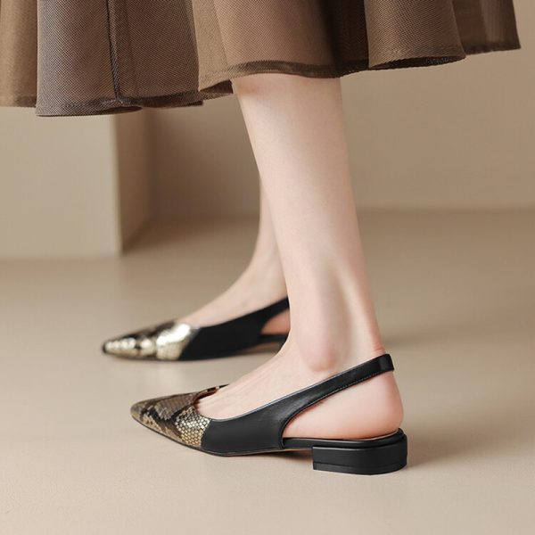 Pointed Flat Sandals for Women - Soft Sole Open Back Design, French Style, Italian Inspiration, Trendy Summer Footwear