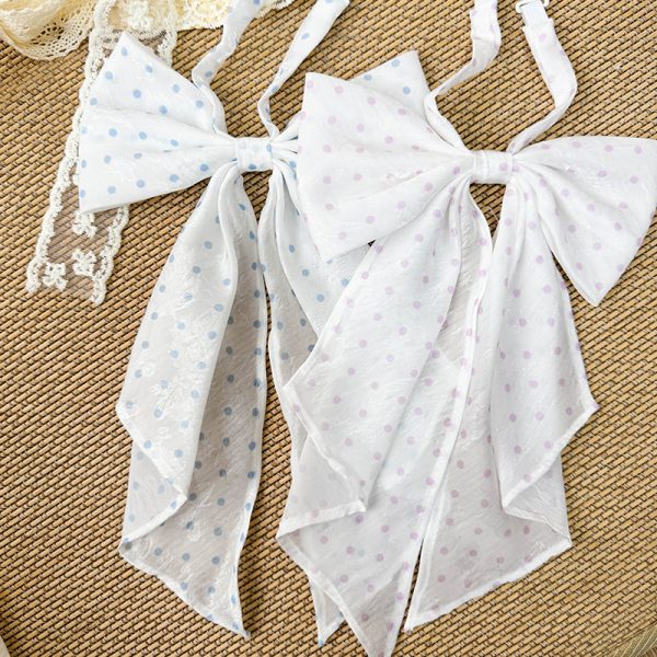 Polka Dot Bow Tie Uniform Accessory - Adjustable Pudding Bear Inspired JK Style Bowknot for Cute Fashion Looks