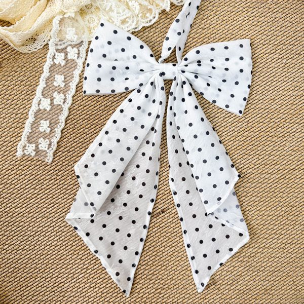 Polka Dot Bow Tie Uniform Accessory - Adjustable Pudding Bear Inspired JK Style Bowknot for Cute Fashion Looks