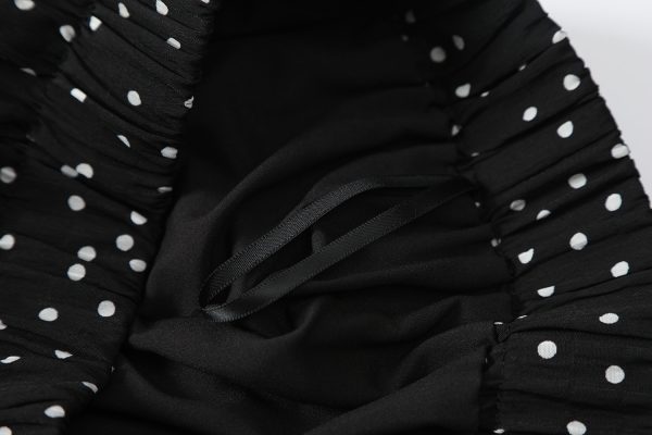 Polka Dot High-Waisted A-Line Long Skirt in Black - Flowy Summer Fashion, Y2K Style, Versatile for Any Occasion