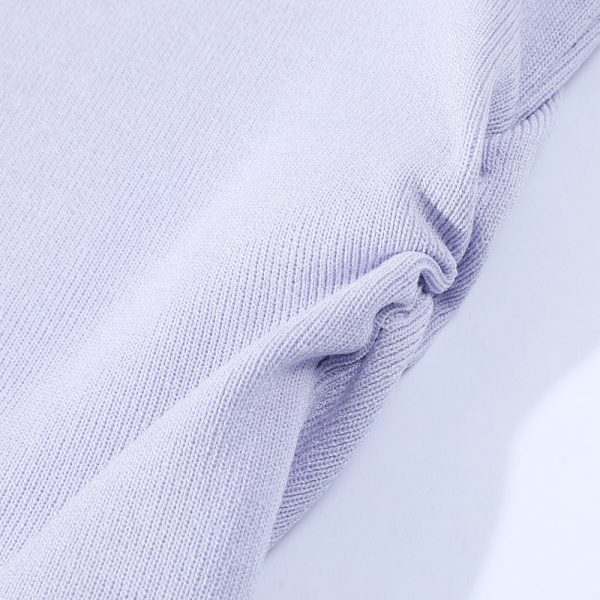 Purple 3D Butterfly Off-Shoulder Knit T-Shirt with Waist-Cinching Fit - Petite Summer Style