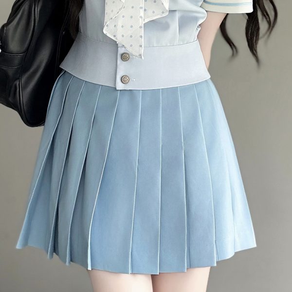 Purple Pudding Bear JK Uniform Sailor Suit - Japanese College Style Waist-Defined Navy Collar Set for Trendy Y2K Fashion