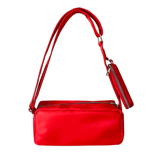 Red Casual Crossbody Pillow Bag for Women - 2024 Summer Small Square Underarm Shoulder Bag, Versatile Niche Style