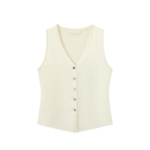Red Hong Kong Style Sleeveless Top for Women - Summer V-Neck Slim Knit Vest - Casual Chic Fashion Essentials