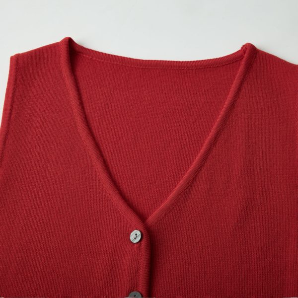 Red Hong Kong Style Sleeveless Top for Women - Summer V-Neck Slim Knit Vest - Casual Chic Fashion Essentials
